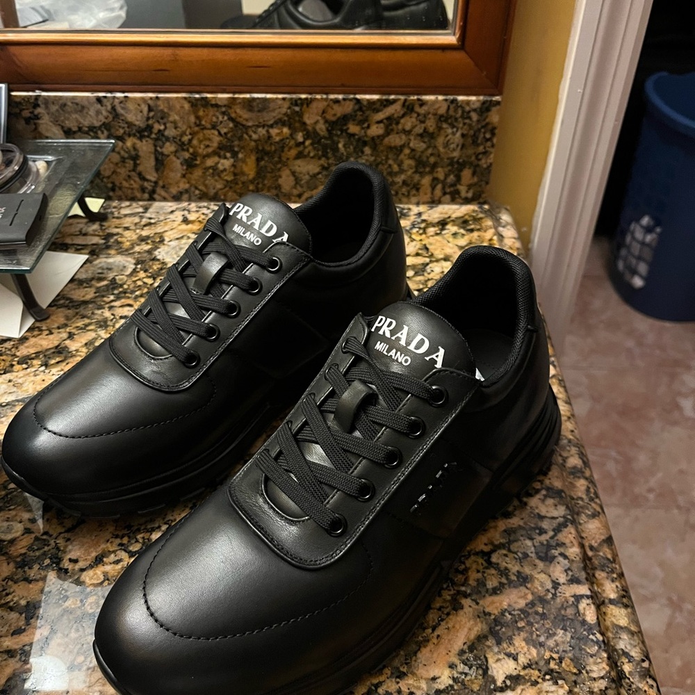 Prada Men's Sleek Black Sneakers